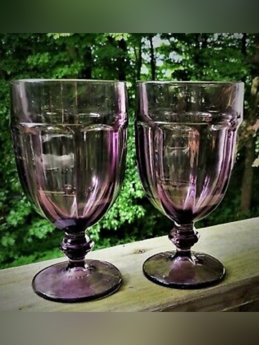 Vintage Libbey Duratuff Gibraltar Glasses Amethyst Purple Set of 2